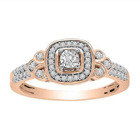 Thumbnail for LADIES ENGAGEMENT RING 1/4 CT ROUND DIAMOND 10K ROSE GOLD