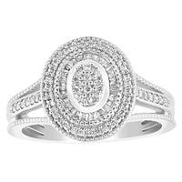 Thumbnail for LADIES DIAMOND RING 1/3 CT ROUND/BAGUETTE DIAMOND 10K WHITE GOLD