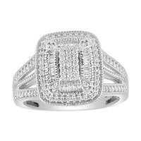 Thumbnail for LADIES DIAMOND RING 1/3 CT ROUND/BAGUETTE DIAMOND 10K WHITE GOLD