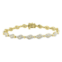 Thumbnail for LADIES BRACELETS 1 CT ROUND/BAGUETTE DIAMOND 10K YELLOW GOLD