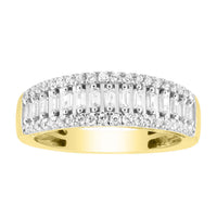 Thumbnail for LADIES DIAMOND BAND 1/2 CT ROUND/BAGUETTE DIAMOND 10K YELLOW GOLD