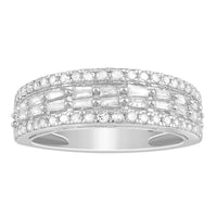 Thumbnail for LADIES DIAMOND BAND 1 CT ROUND/BAGUETTE DIAMOND 10K WHITE GOLD