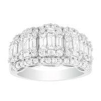Thumbnail for LADIES DIAMOND BAND 2 CT ROUND/BAGUETTE DIAMOND 10K WHITE GOLD