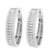 LADIES HOOPS 1/2 CT ROUND/BAGUETTE DIAMOND 10K WHITE GOLD