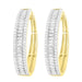 LADIES HOOPS 1 1/2 CT ROUND/BAGUETTE DIAMOND 10K YELLOW GOLD