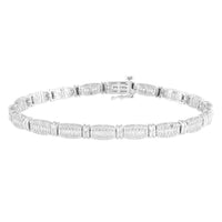Thumbnail for LADIES BRACELETS 1 CT ROUND/BAGUETTE DIAMOND 10K WHITE GOLD