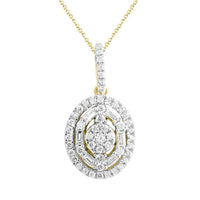 Thumbnail for LADIES DIAMOND PENDANT 1/3 CT ROUND/BAGUETTE DIAMOND 10K YELLOW GOLD
