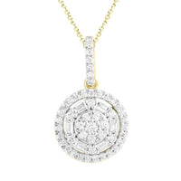 Thumbnail for LADIES DIAMOND PENDANT 1/3 CT ROUND/BAGUETTE DIAMOND 10K YELLOW GOLD