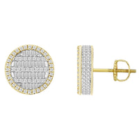 Thumbnail for MEN'S EARRING 3/4 CT ROUND/BAGUETTE DIAMOND 10K YELLOW GOLD