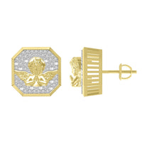 Thumbnail for MEN'S EARRING 1/4 CT ROUND DIAMOND 10K YELLOW GOLD