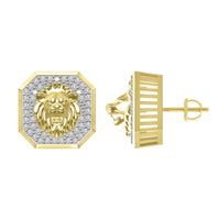 Thumbnail for MEN'S EARRING 1/4 CT ROUND DIAMOND 10K YELLOW GOLD