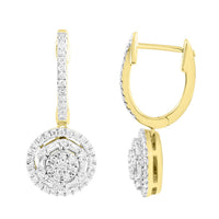 Thumbnail for LADIES DIAMOND EARRING 1/2 CT ROUND/BAGUETTE DIAMOND 10K YELLOW GOLD