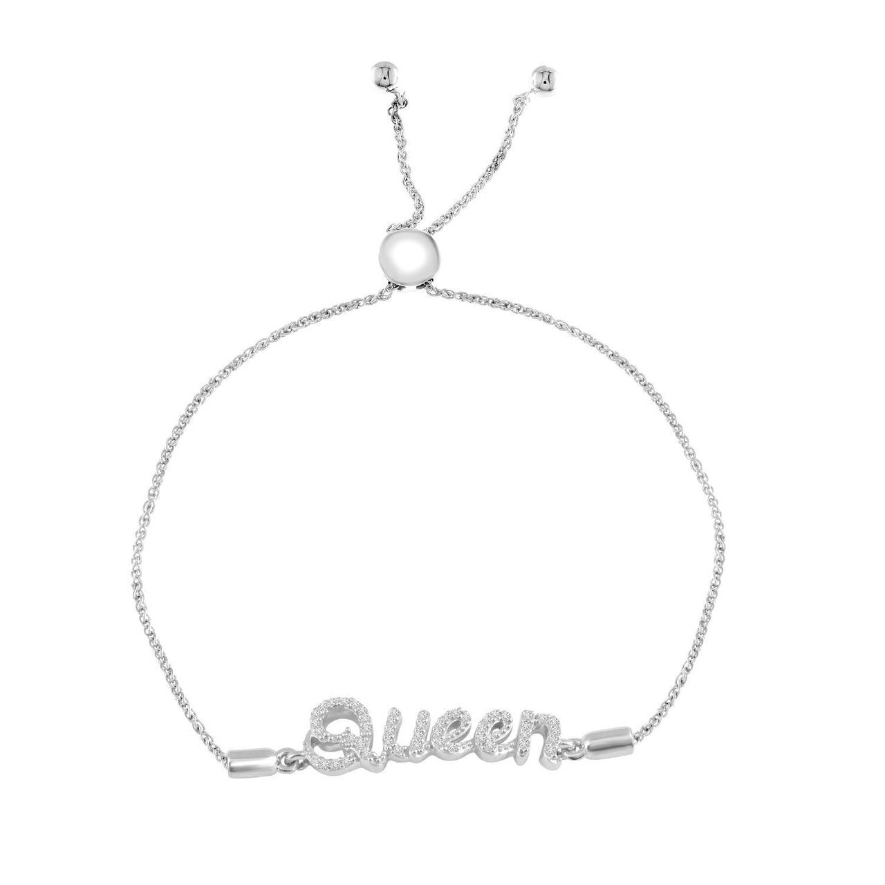 LADIES DIAMOND BRACELET 1/6 CT ROUND DIAMOND SILVER