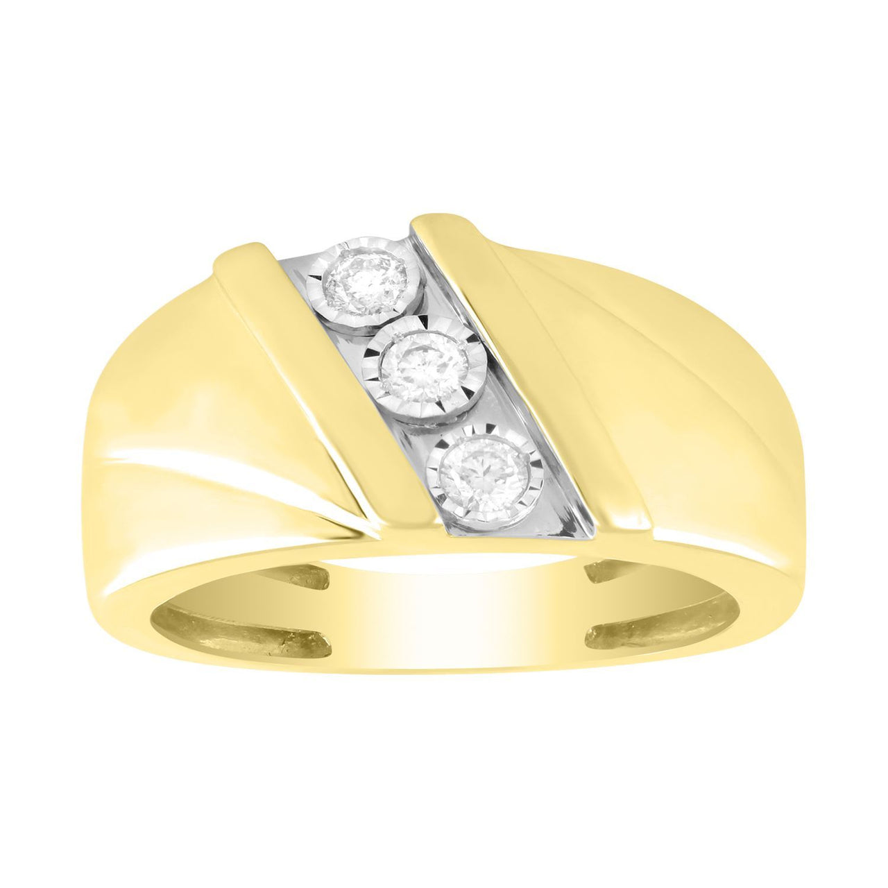 MEN'S DIAMOND BAND 1/6 CT ROUND DIAMOND 10K YELLOW GOLD