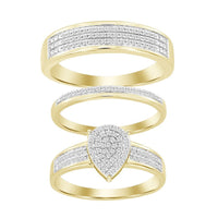 Thumbnail for LADIES TRIO SET 1/3 CT ROUND DIAMOND 10K YELLOW GOLD