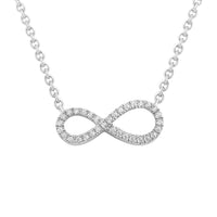 Thumbnail for LADIES DIAMOND NECKLACE 1/10 CT ROUND DIAMOND 10K WHITE GOLD