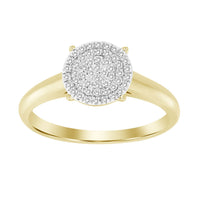Thumbnail for LADIES ENGAGEMENT RING 1/10 CT ROUND DIAMOND 10K YELLOW GOLD