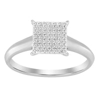 Thumbnail for LADIES ENGAGEMENT RING 1/10 CT ROUND DIAMOND 10K WHITE GOLD