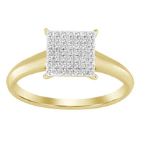 Thumbnail for LADIES ENGAGEMENT RING 1/10 CT ROUND DIAMOND 10K YELLOW GOLD