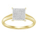 LADIES ENGAGEMENT RING 1/10 CT ROUND DIAMOND 10K YELLOW GOLD