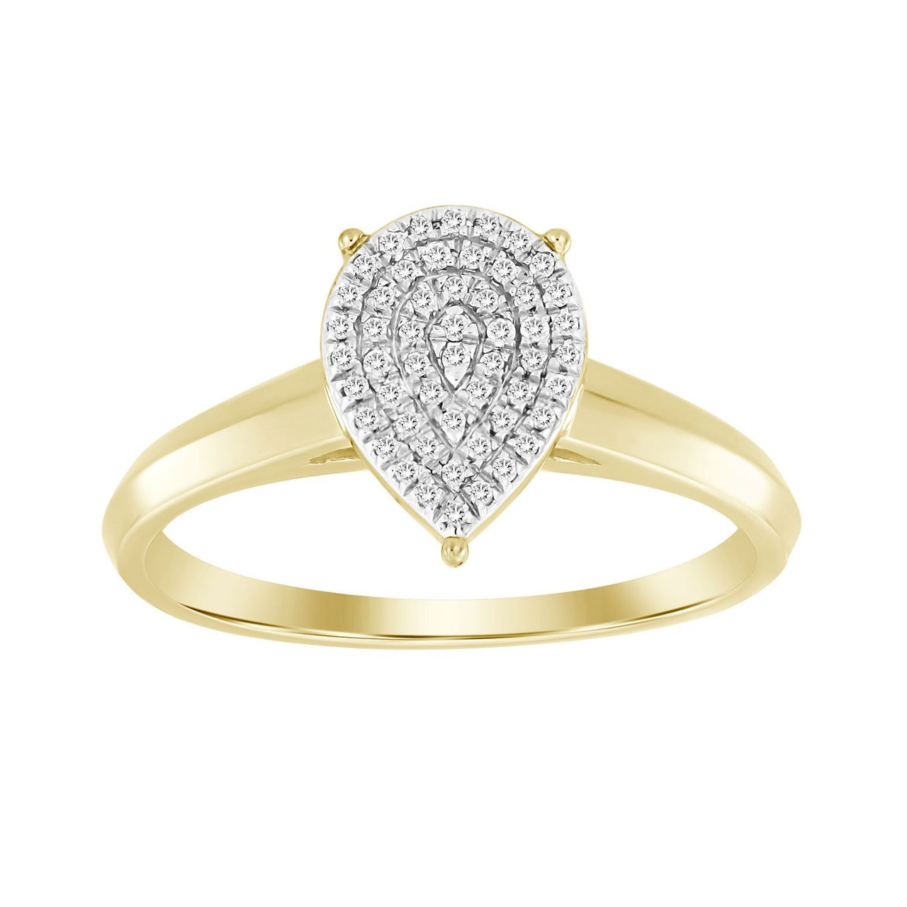 LADIES ENGAGEMENT RING 1/10 CT ROUND DIAMOND 10K YELLOW GOLD