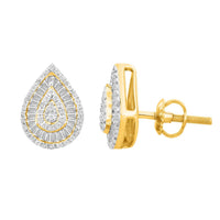 Thumbnail for LADIES EARRING 1/2 CT ROUND/BAGUETTE DIAMOND 10K YELLOW GOLD