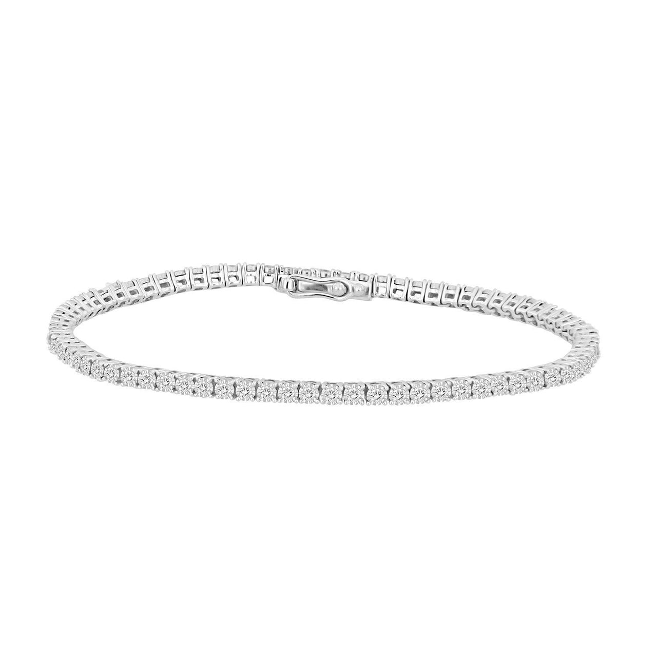 LADIES BRACELET 1/2 CT ROUND DIAMOND 10K WHITE GOLD
