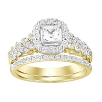 Thumbnail for LADIES BRIDAL RING SET 1 CT ROUND/PRINCESS DIAMOND 14K YELLOW GOLD