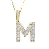 Thumbnail for MEN'S PENDANT 1 1/2 CT ROUND/BAGUETTE DIAMOND 14K YELLOW GOLD