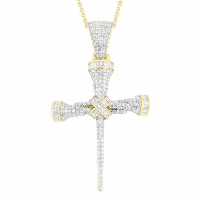 MEN'S PENDANT 1 1/2 CT ROUND DIAMOND 10K YELLOW GOLD