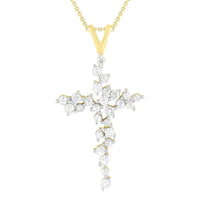 Thumbnail for LADIES CROSS PENDANT 1/2 CT ROUND DIAMOND 10K YELLOW GOLD