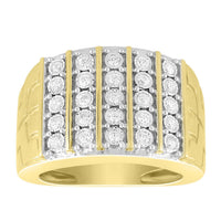 Thumbnail for MEN'S RING 1/2 CT ROUND DIAMOND 10K YELLOW GOLD