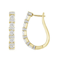 Thumbnail for LADIES HOOPS 3/4 CT ROUND DIAMOND 10K YELLOW GOLD