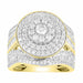 LADIES BRIDAL RING SET 2 CT ROUND/BAGUETTE DIAMOND 10K YELLOW GOLD