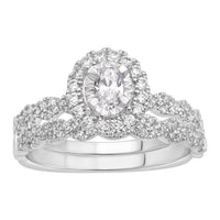 Thumbnail for LADIES BRIDAL RING SET 3/8 CT ROUND DIAMOND 14K WHITE GOLD