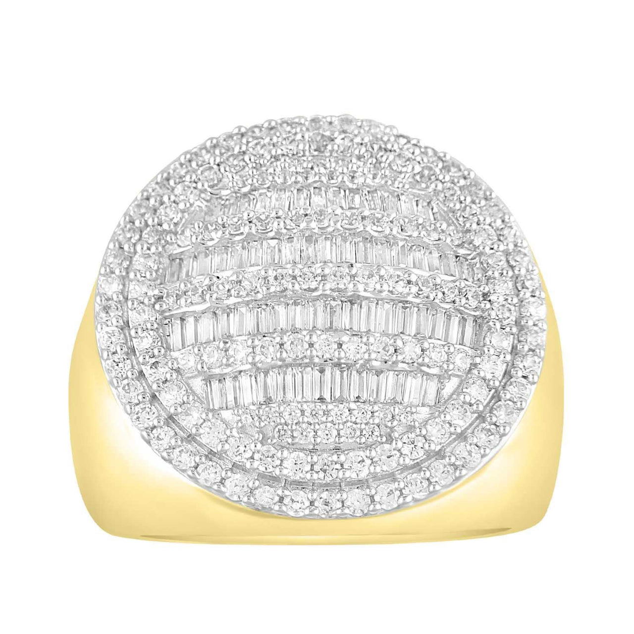 MEN'S RING 1 1/2 CT ROUND DIAMOND 10K YELLOW GOLD