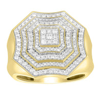 Thumbnail for MEN'S RING 1 CT ROUND DIAMOND 10K YELLOW GOLD