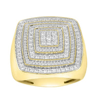 Thumbnail for MEN'S RING 1 CT ROUND DIAMOND 10K YELLOW GOLD