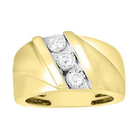 Thumbnail for MEN'S RING 1/3 CT ROUND DIAMOND 10K YELLOW GOLD