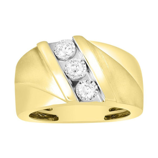 MEN'S RING 1/3 CT ROUND DIAMOND 10K YELLOW GOLD