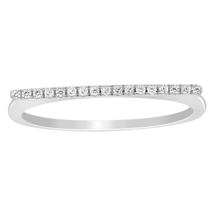 LADIES BAND 1/15 CT ROUND DIAMOND 10K WHITE GOLD