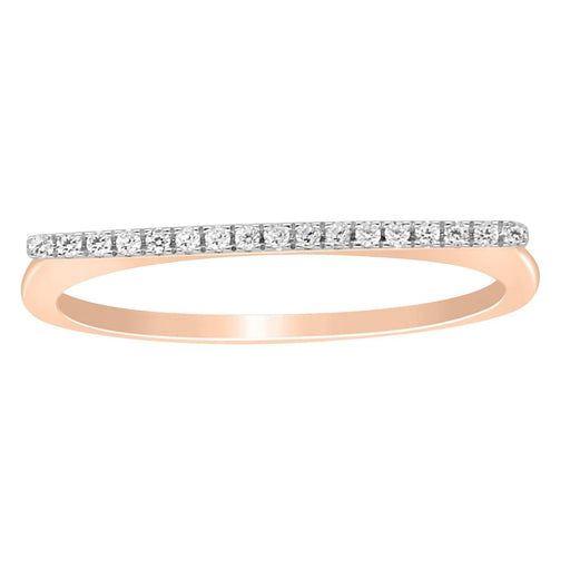 LADIES BAND 1/15 CT ROUND DIAMOND 10K ROSE GOLD