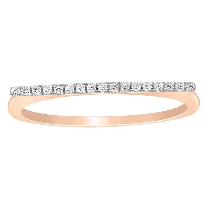 LADIES BAND 1/15 CT ROUND DIAMOND 10K ROSE GOLD