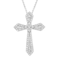 Thumbnail for LADIES CROSS PENDANT 1/4 CT ROUND/BAGUETTE DIAMOND 10K WHITE GOLD