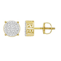 Thumbnail for MEN'S EARRINGS 1/2 CT ROUND DIAMOND 10K YELLOW GOLD