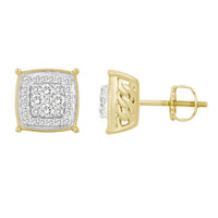 Thumbnail for MEN'S EARRINGS 1/2 CT ROUND DIAMOND 10K YELLOW GOLD