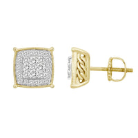 Thumbnail for MEN'S EARRINGS 1 CT ROUND DIAMOND 10K YELLOW GOLD