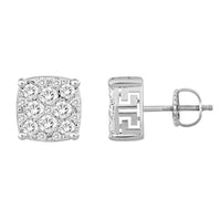 Thumbnail for MEN'S EARRINGS 1 CT ROUND DIAMOND 10K WHITE GOLD