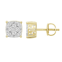 Thumbnail for MEN'S EARRINGS 1/2 CT ROUND DIAMOND 10K YELLOW GOLD