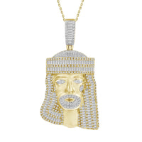 Thumbnail for MEN'S PENDANT 1 1/2 CT ROUND/BAGUETTE DIAMOND 10K YELLOW GOLD